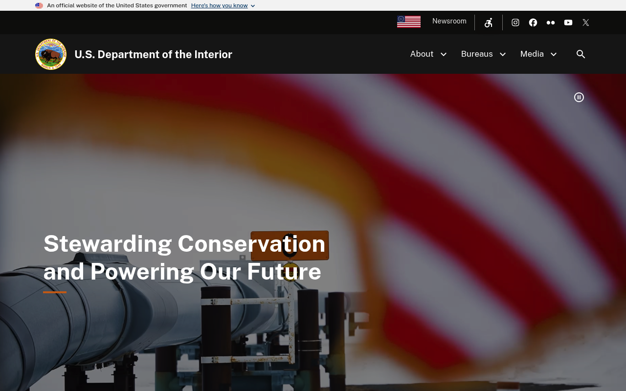 Department of the Interior screenshot