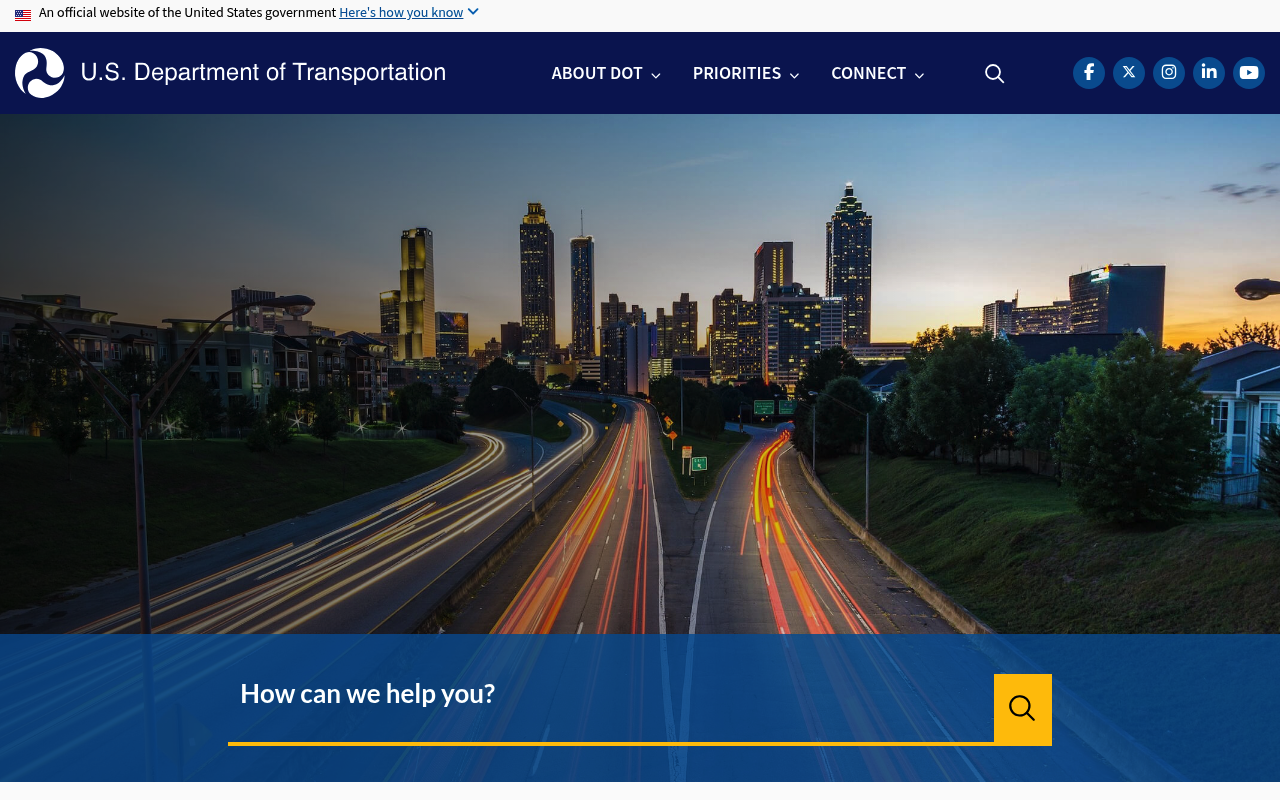 Department of Transportation screenshot