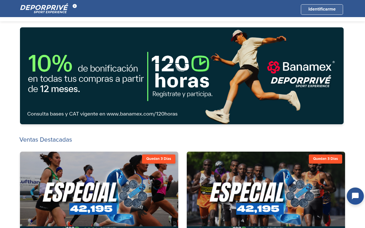 DeporPrivé website screenshot