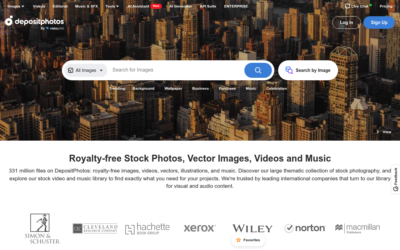 Depositphotos website screenshot