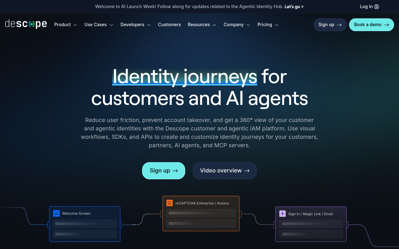 Descope website screenshot