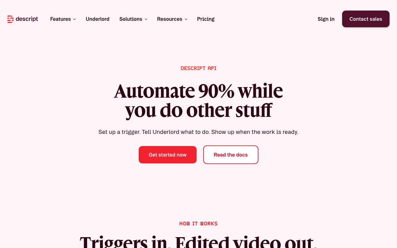 Descript website screenshot