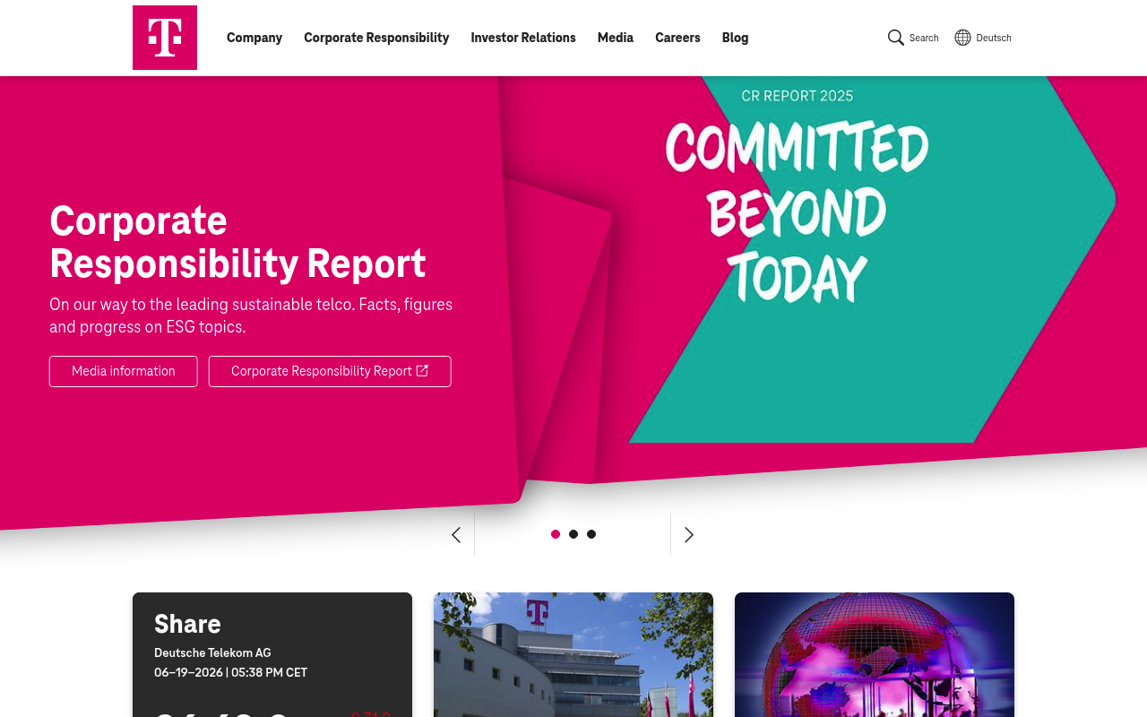 Deutsche Telekom website screenshot