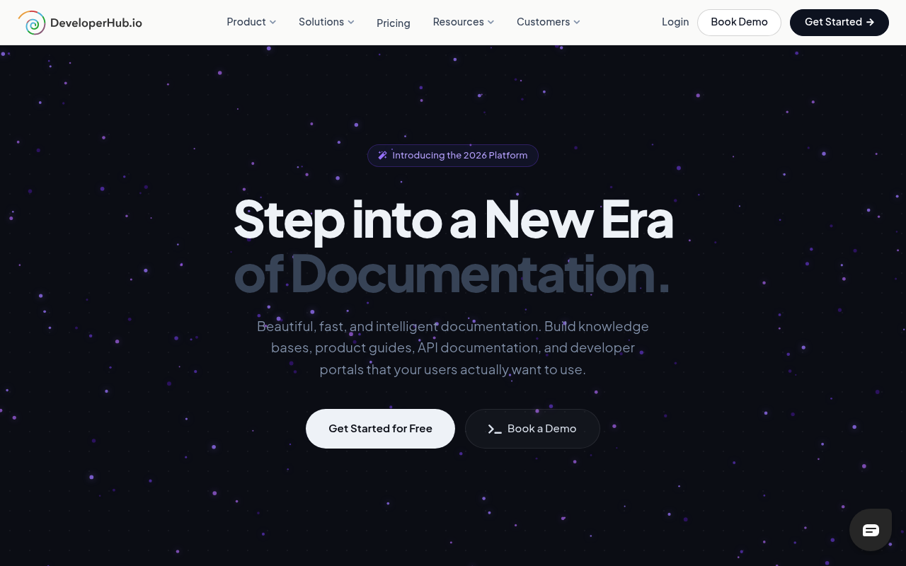 DeveloperHub website screenshot