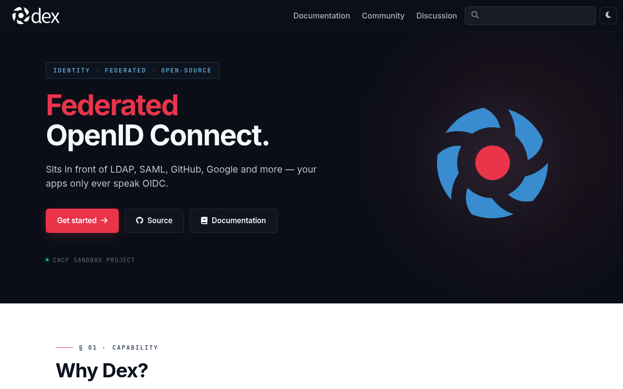 Dex website screenshot