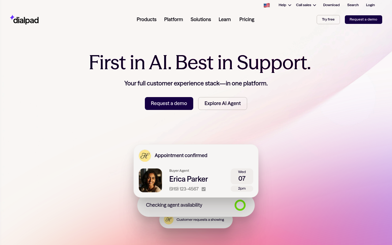 Dialpad website screenshot
