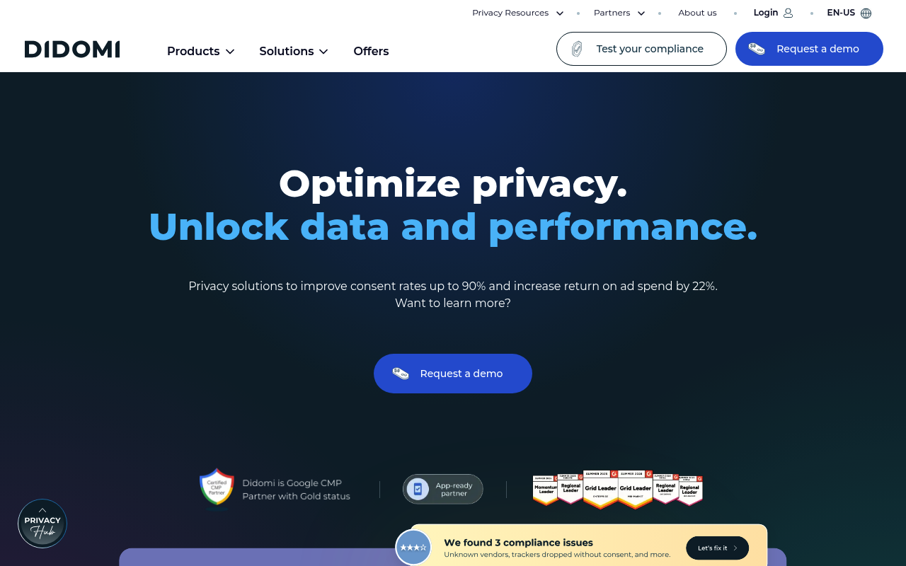 Didomi website screenshot
