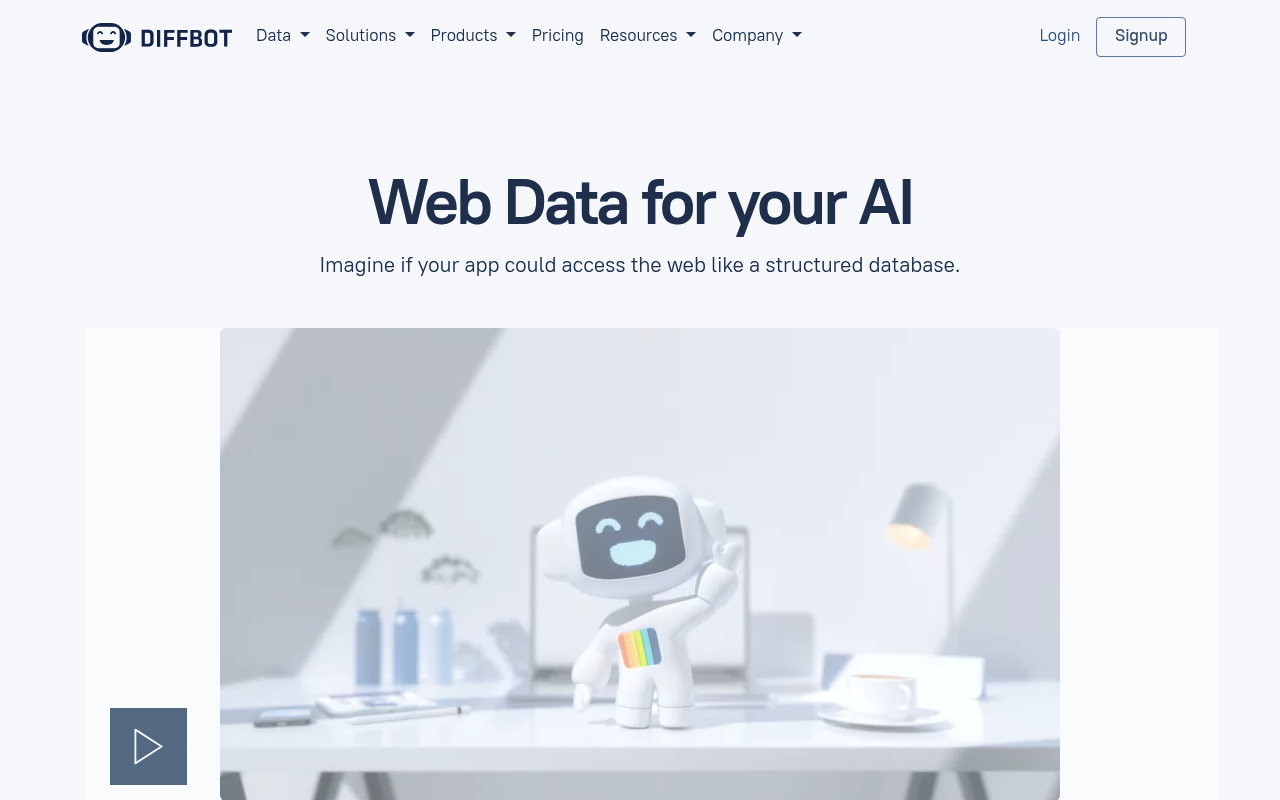 Diffbot website screenshot