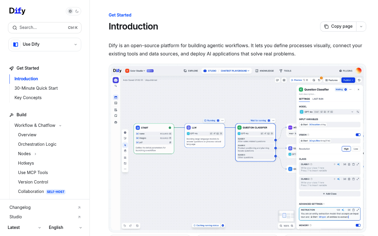 Dify website screenshot