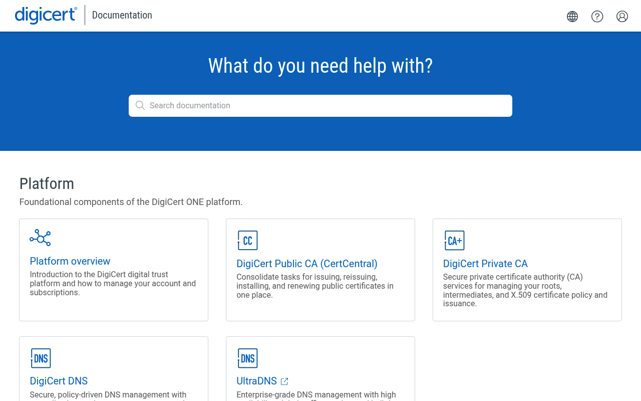 Digicert website screenshot