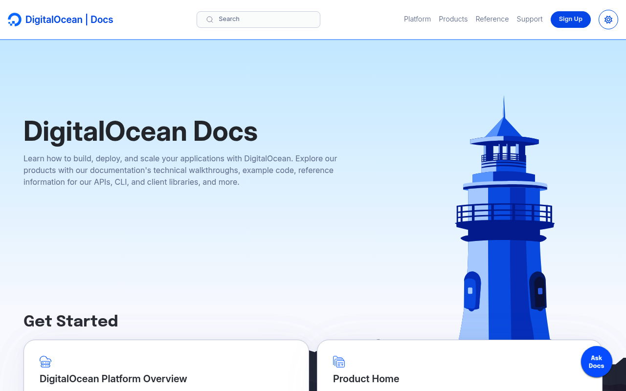 Digital Ocean website screenshot