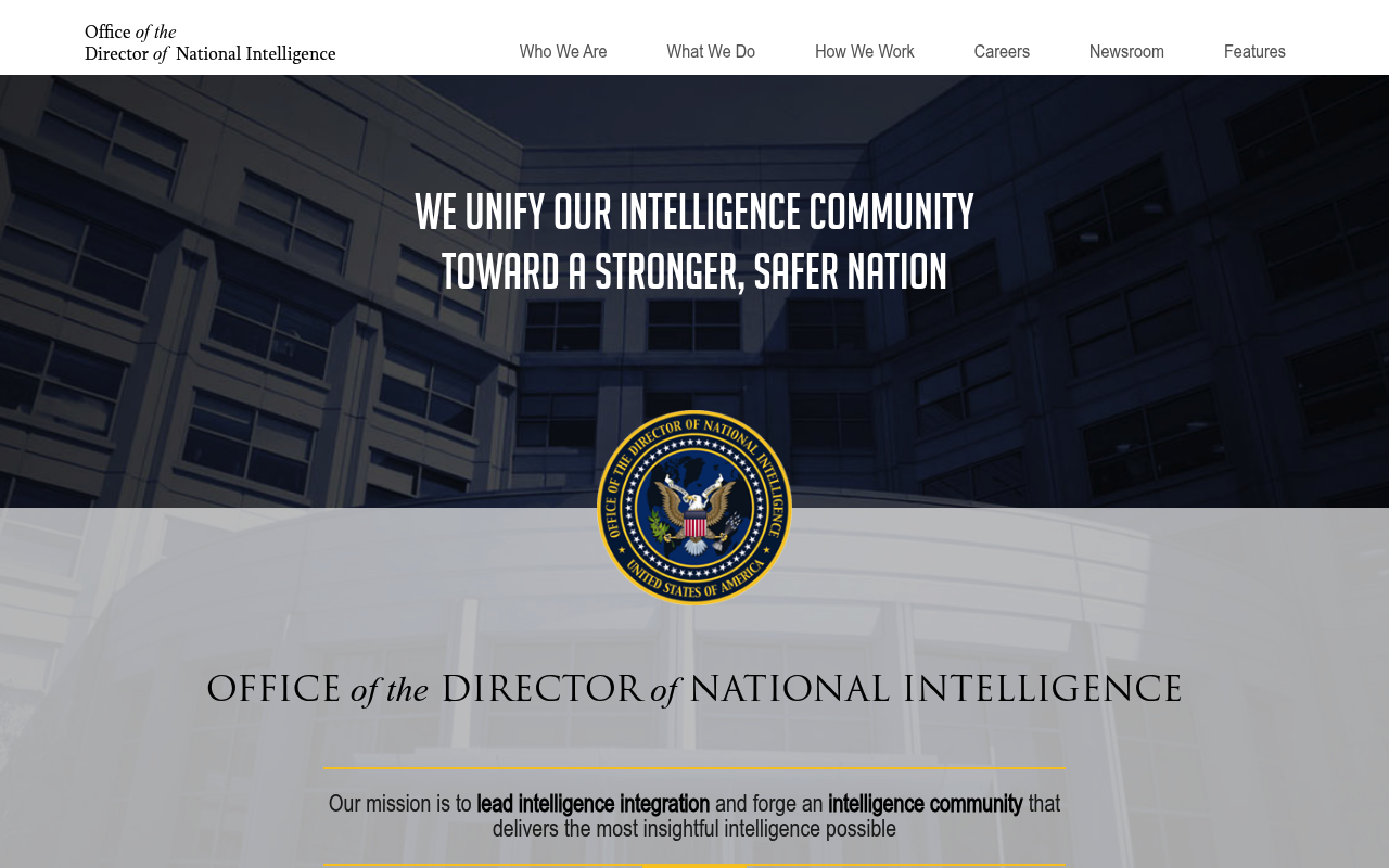 Director of National Intelligence screenshot