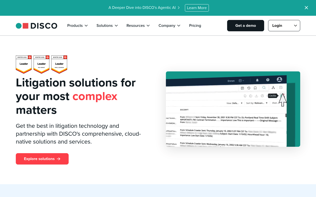 DISCO website screenshot