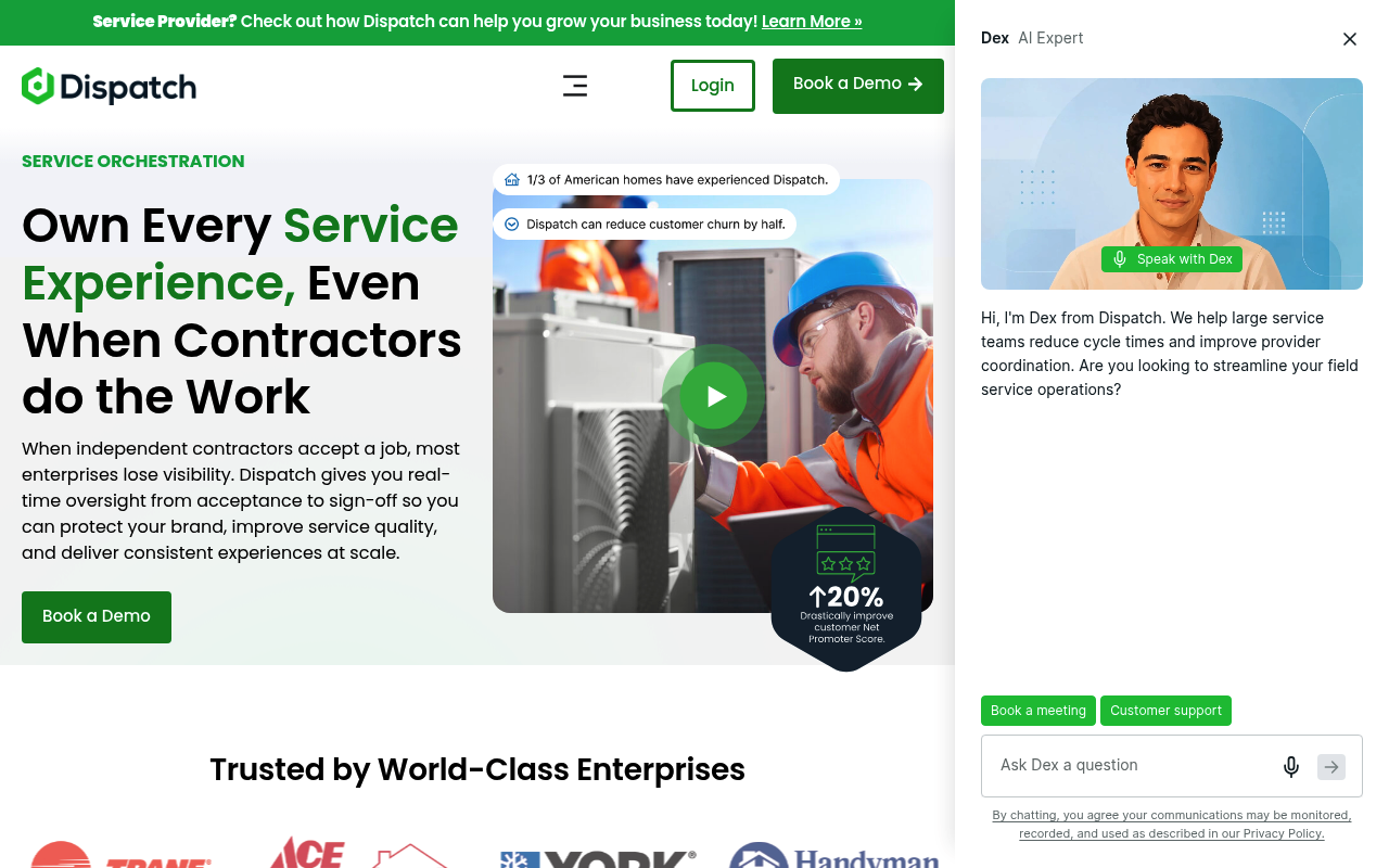 Dispatch website screenshot