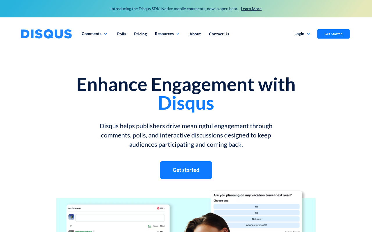 Disqus website screenshot