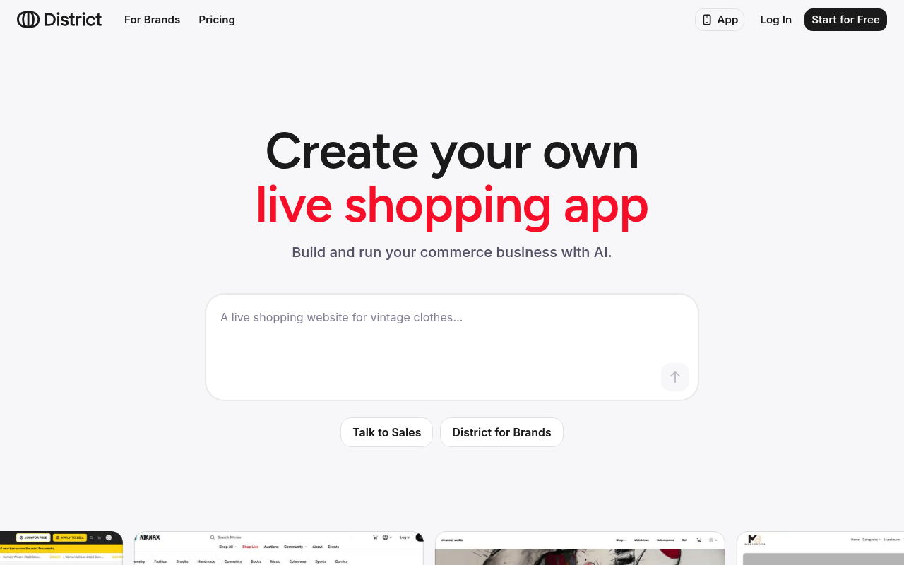 District website screenshot