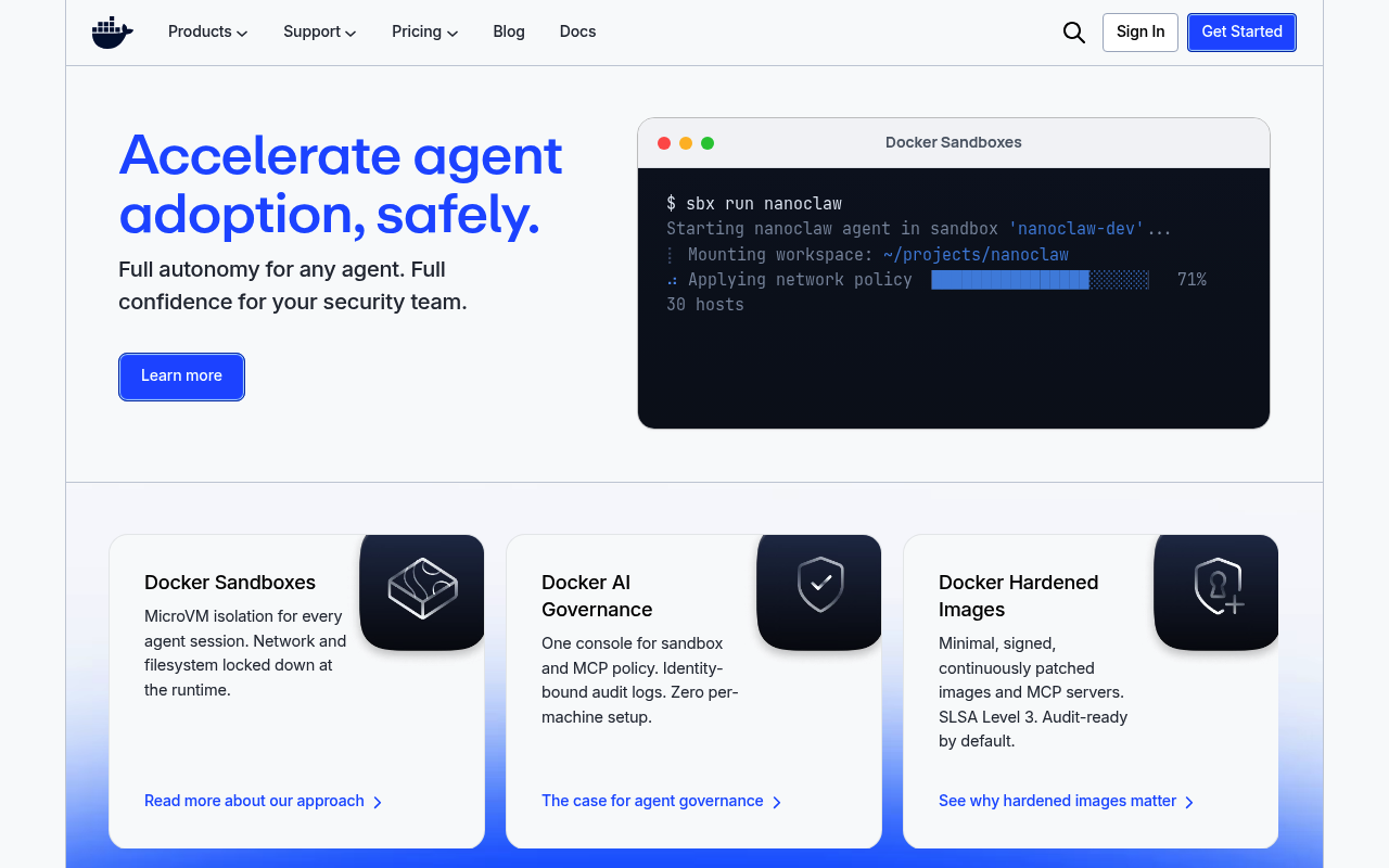 Docker website screenshot