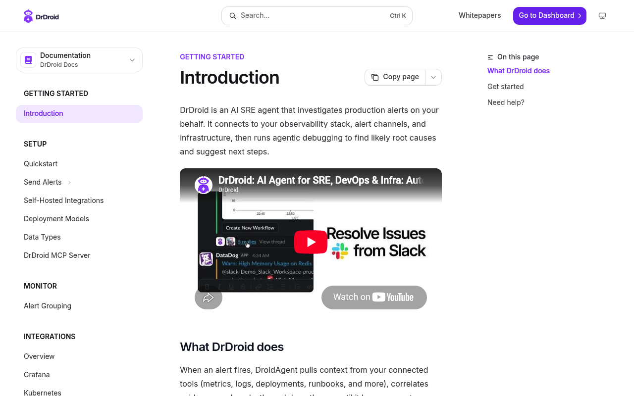 Doctor Droid website screenshot