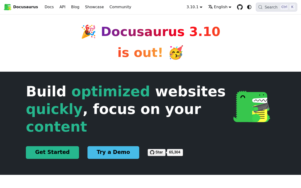 Docusaurus website screenshot