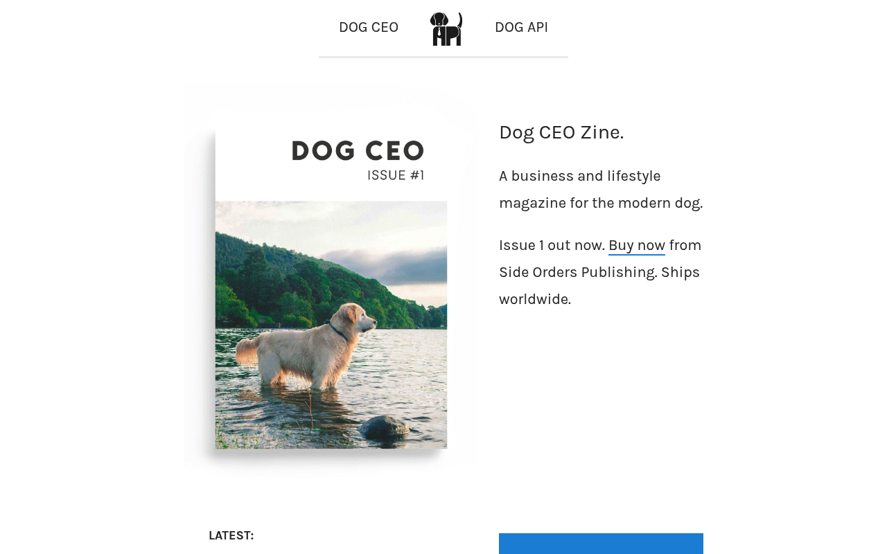 Dog API website screenshot