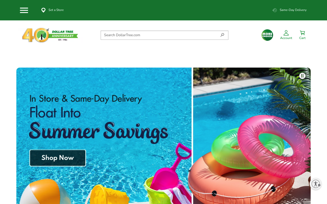 Dollar Tree website screenshot
