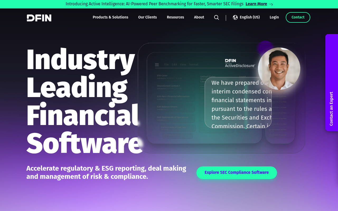 Donnelley Financial Solutions website screenshot