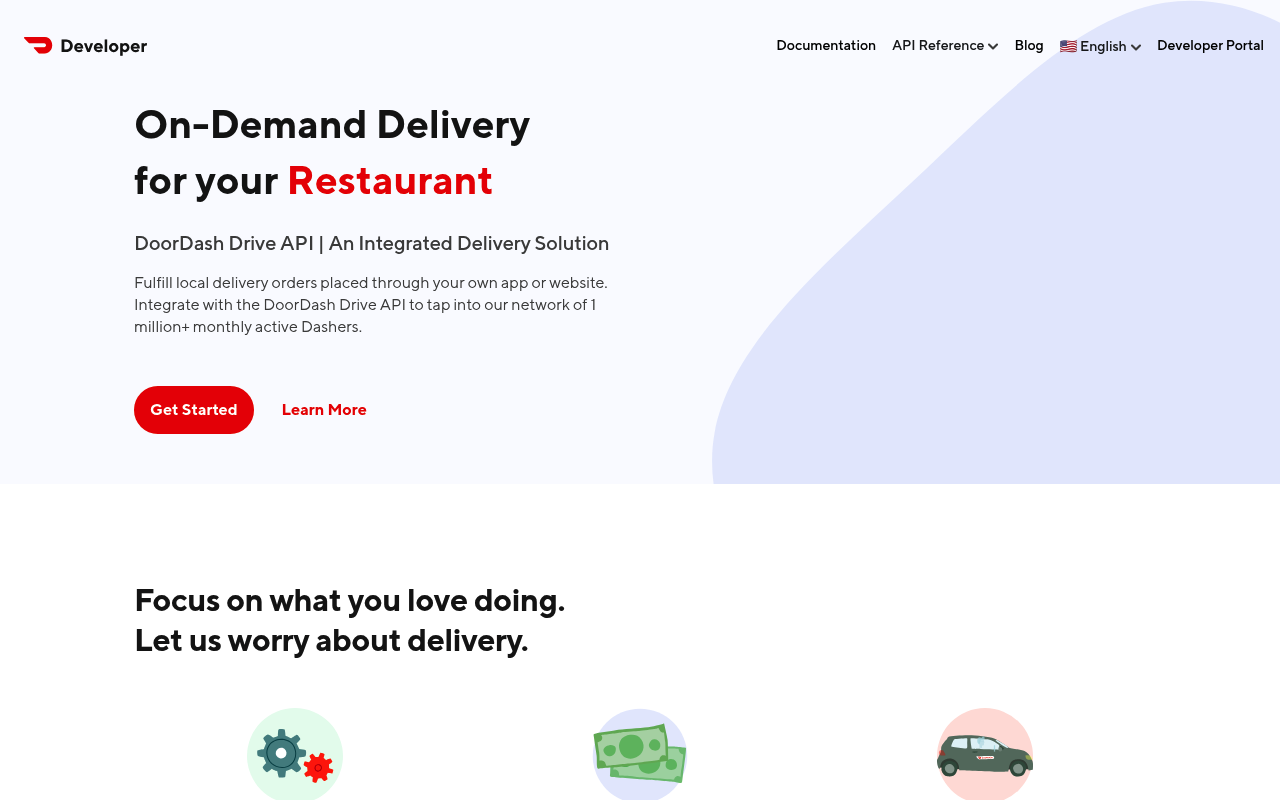 doordash website screenshot