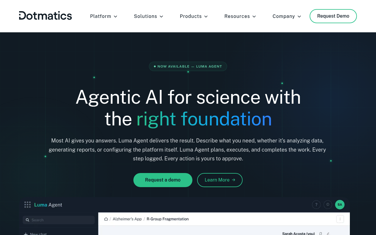 Dotmatics website screenshot