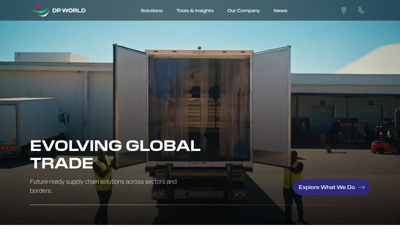 DP World website screenshot