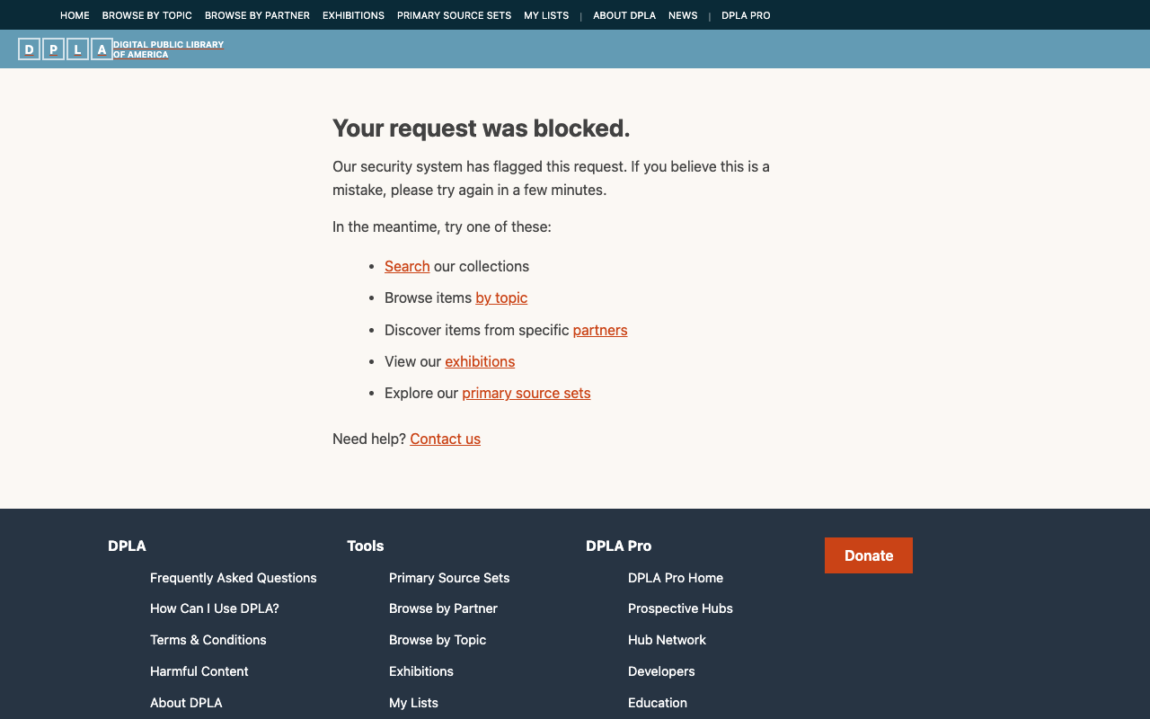 Digital Public Library of America screenshot