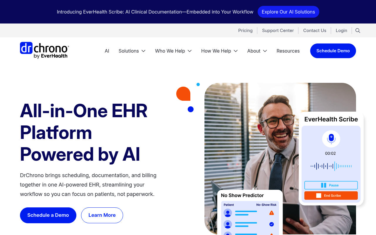 drchrono website screenshot