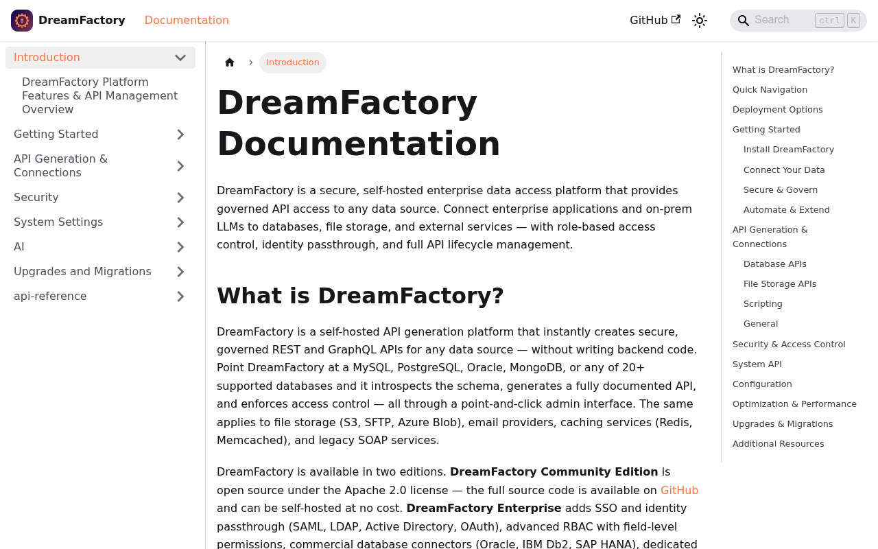 DreamFactory website screenshot