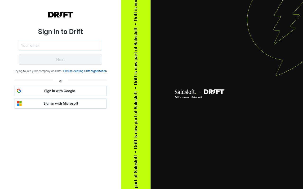 Drift website screenshot