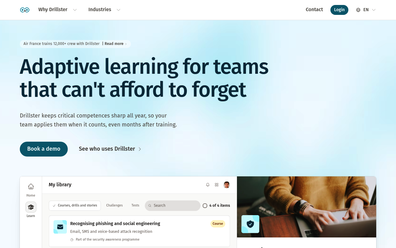 Drillster website screenshot