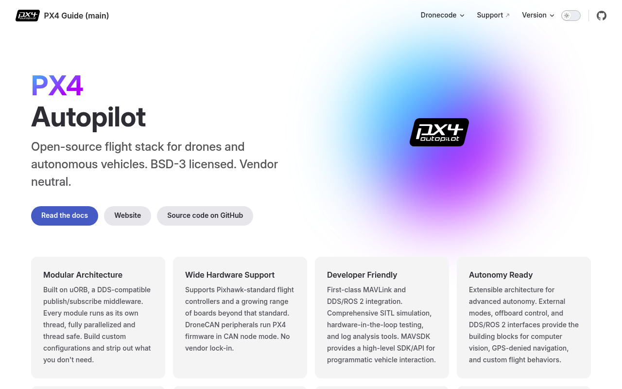 Dronecode Foundation website screenshot