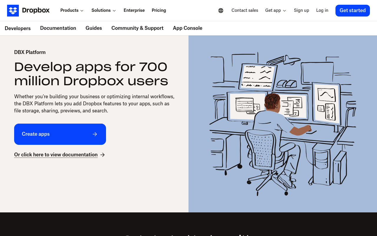Dropbox website screenshot