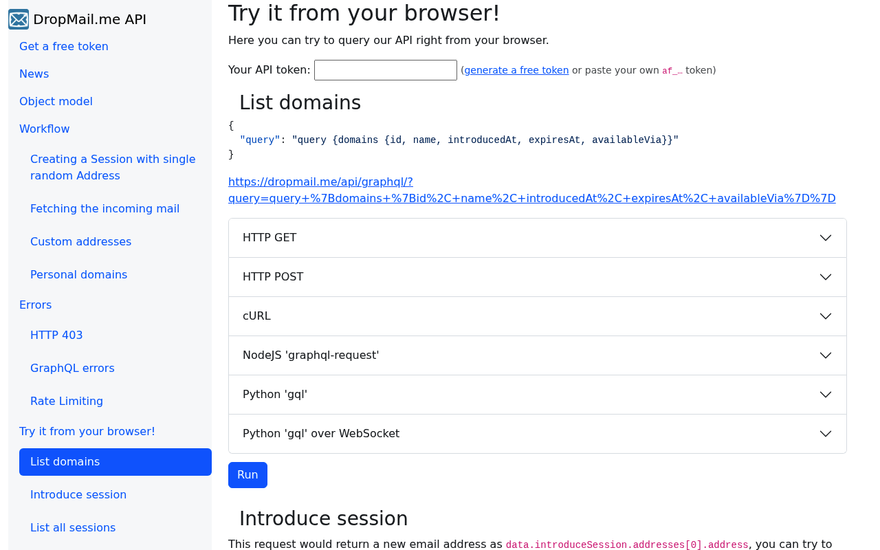 DropMail website screenshot