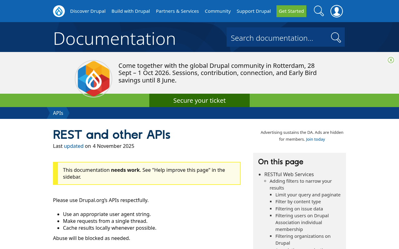 Drupal.org website screenshot