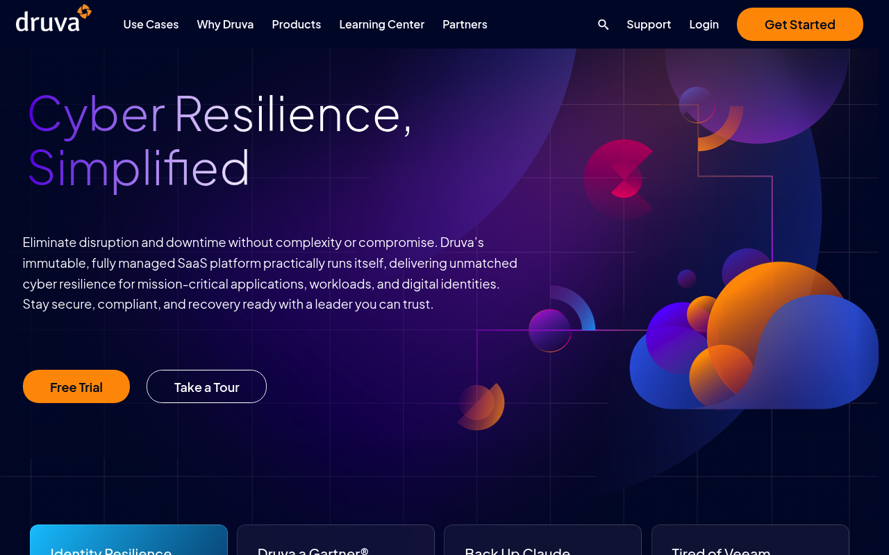Druva website screenshot