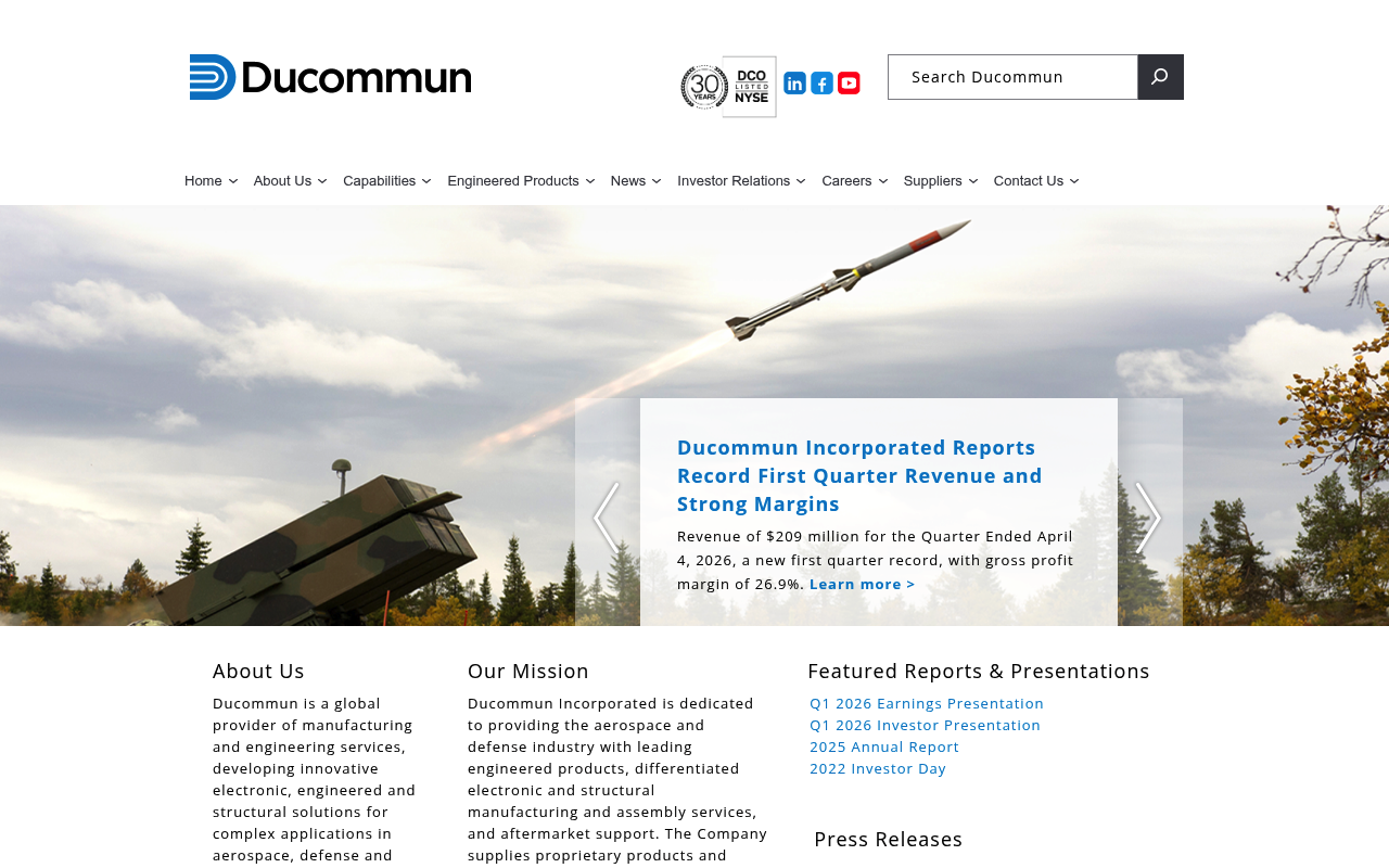 Ducommun website screenshot