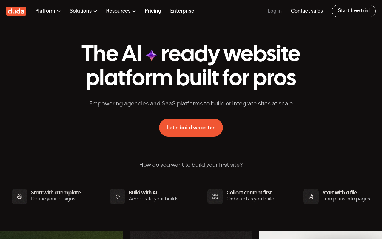 Duda website screenshot