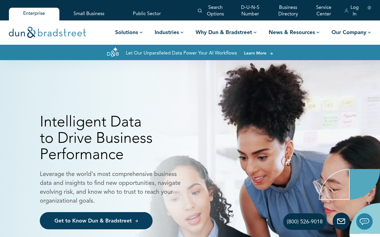 Dun & Bradstreet website screenshot