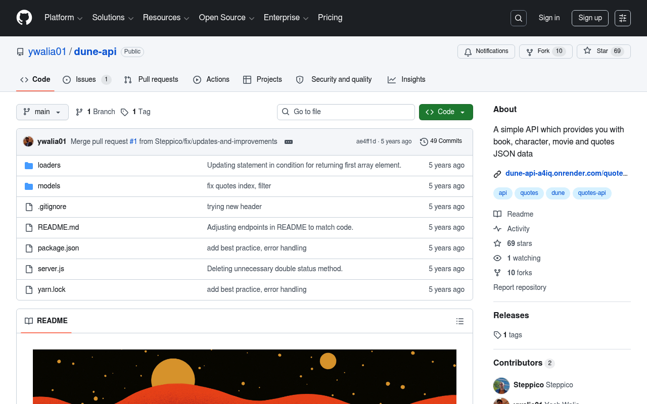 Dune website screenshot