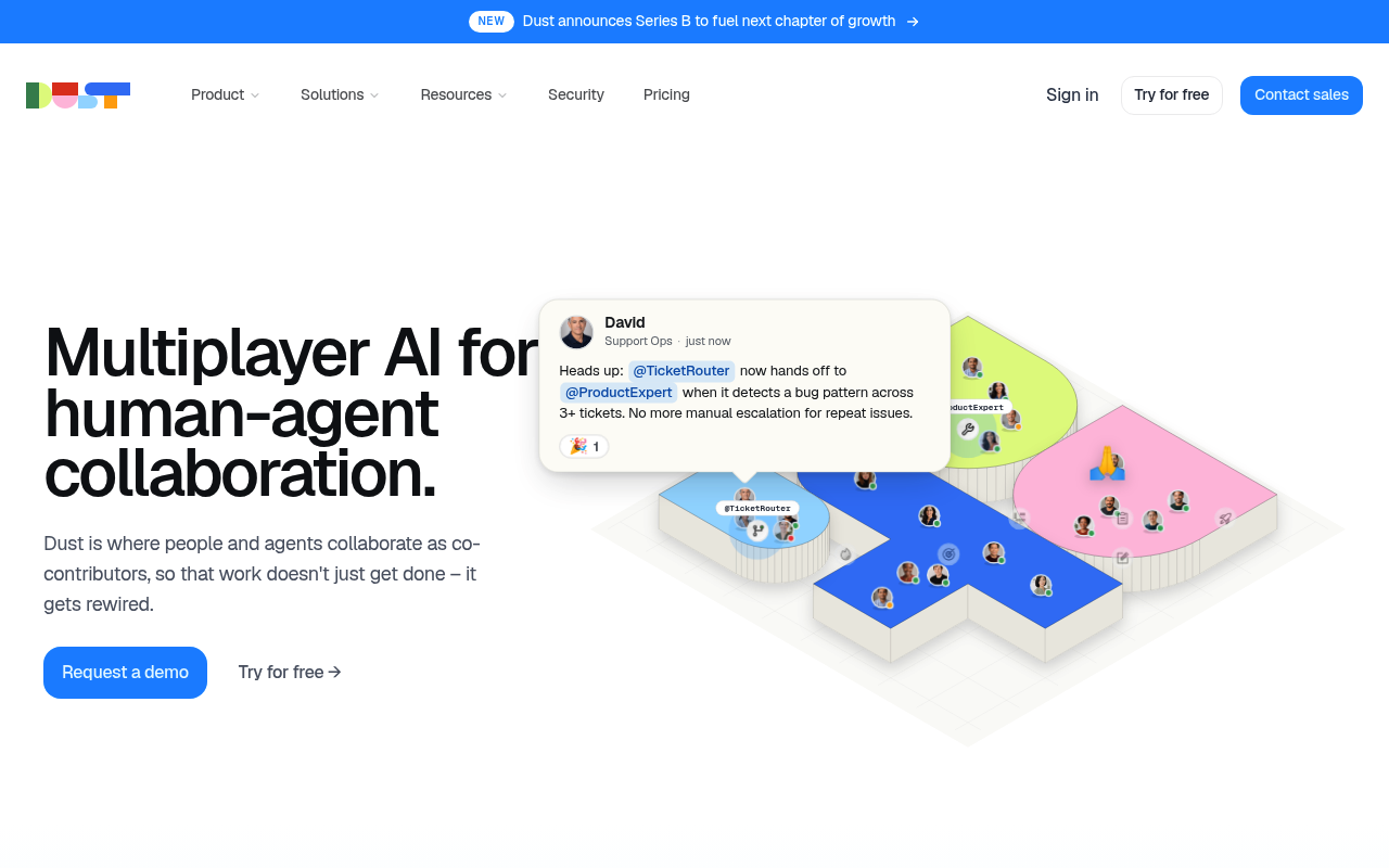 Dust website screenshot