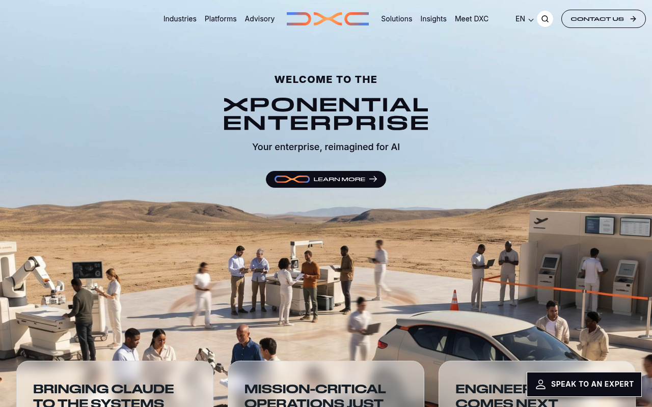 DXC Technology website screenshot