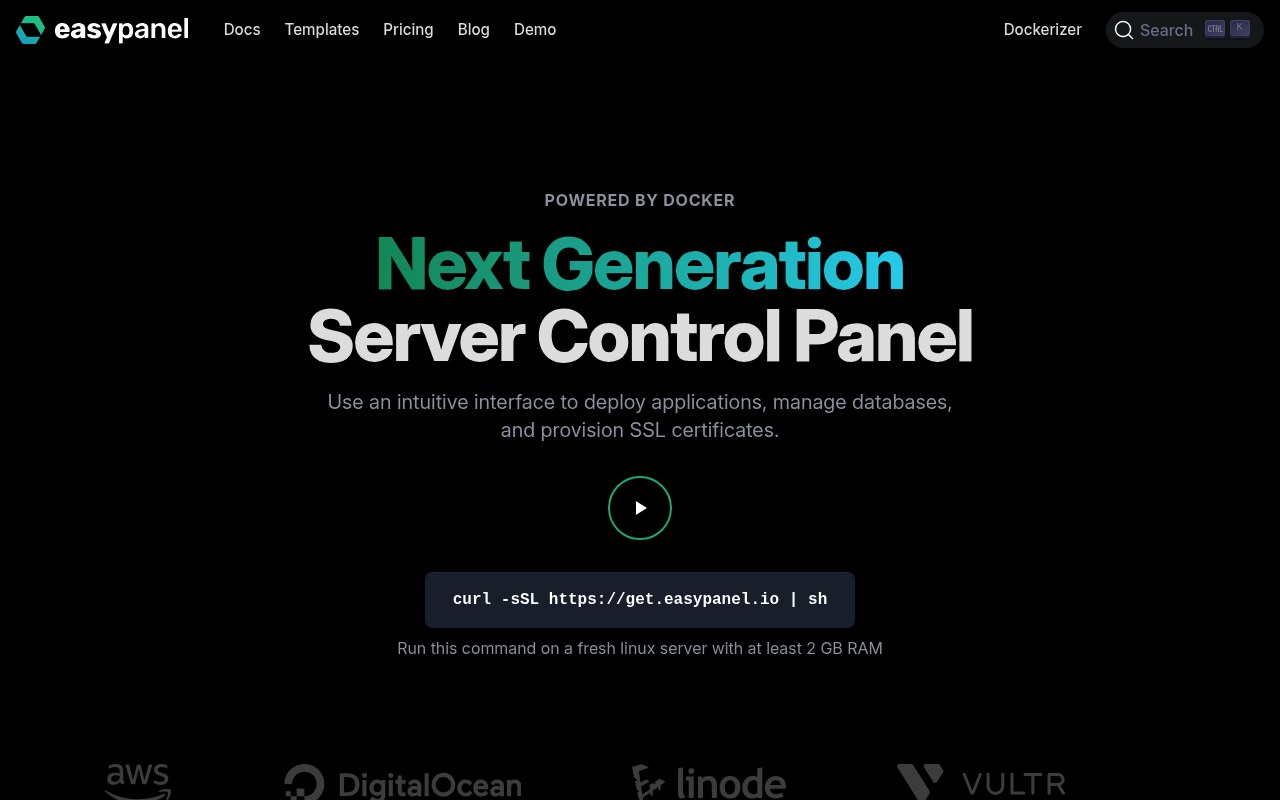 Easypanel screenshot