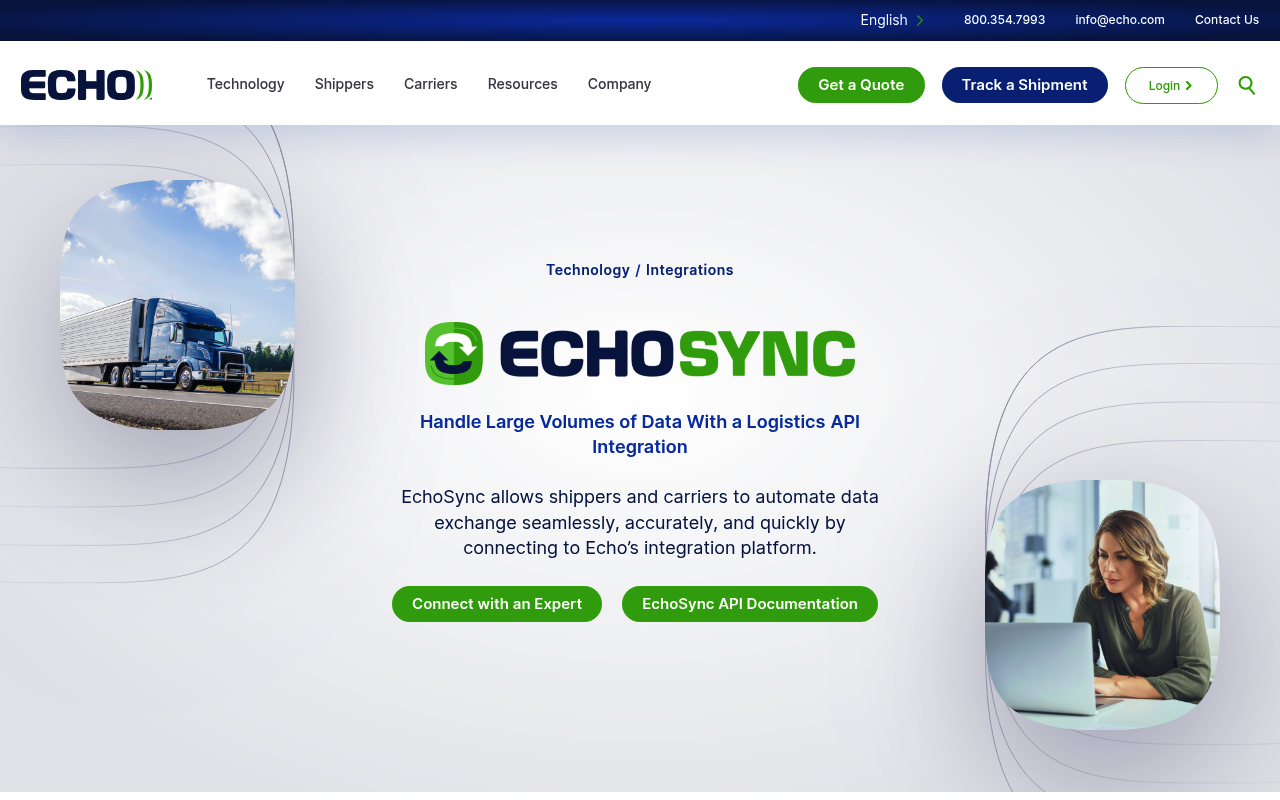 Echo Global Logistics website screenshot