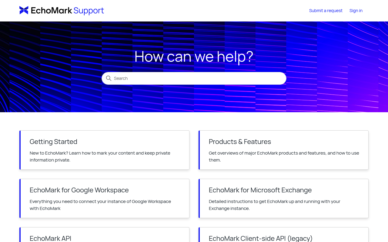 EchoMark website screenshot