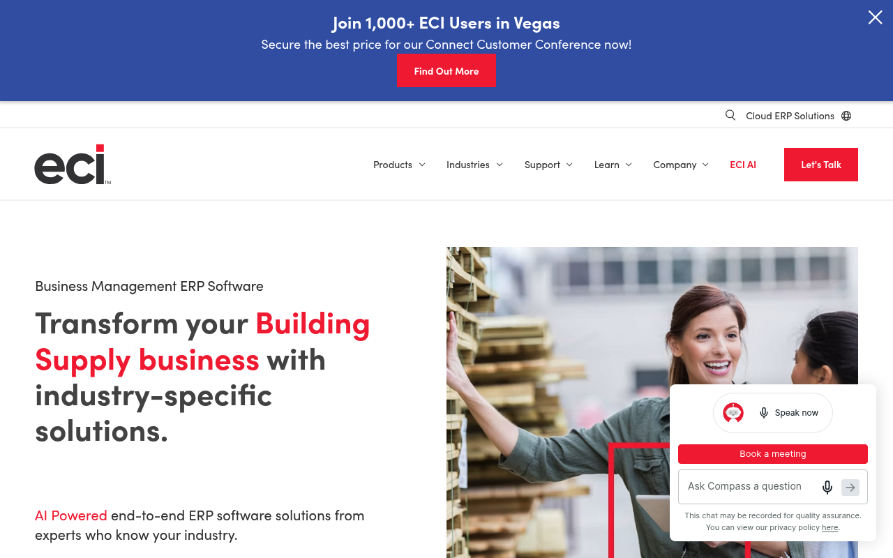 ECI Solutions website screenshot