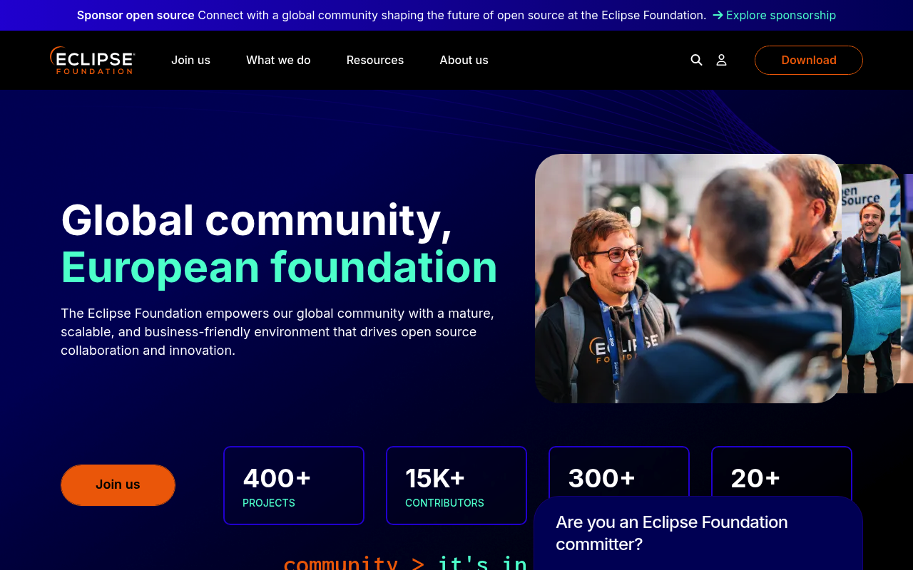 Eclipse Foundation website screenshot